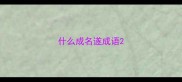 什么成名遂成语