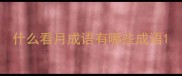 什么看月成语有哪些成语