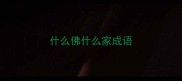 什么佛什么家成语
