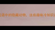 字是只什么成语成语中的隐藏动物这些趣味冷知识让你秒变文化达人