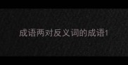 成语两对反义词的成语