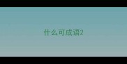 什么可成语