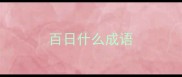 百日什么成语