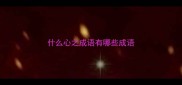 什么心之成语有哪些成语