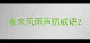 夜来风雨声猜成语