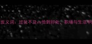 四字成语带反义词过犹不及vs恰到好处职场与生活中的平衡艺术