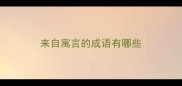 来自寓言的成语有哪些