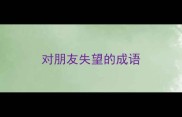 对朋友失望的成语