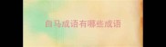 自马成语有哪些成语