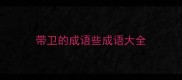 带卫的成语些成语大全