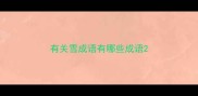 有关雪成语有哪些成语