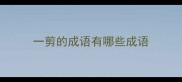 一剪的成语有哪些成语
