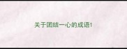 关于团结一心的成语