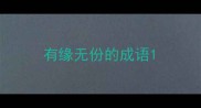 有缘无份的成语