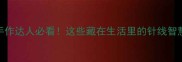 针线成语大手作达人必看这些藏在生活里的针线智慧美到犯规