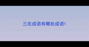 三在成语有哪些成语