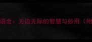 500个常用成语全无边无际的智慧与妙用附学习指南