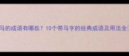 带马的成语有哪些10个带马字的经典成语及用法全