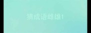猜成语雌雄