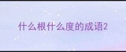 什么根什么度的成语