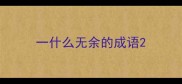 一什么无余的成语