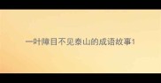 一叶障目不见泰山的成语故事