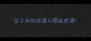 首字来的成语有哪些成语