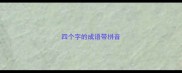 四个字的成语带拼音