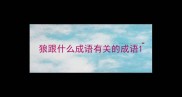 狼跟什么成语有关的成语