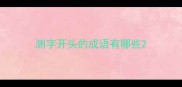 测字开头的成语有哪些