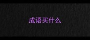 成语买什么