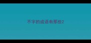 不字的成语有那些