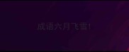 成语六月飞雪