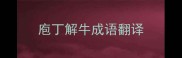庖丁解牛成语翻译