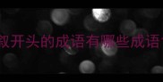 叙开头的成语有哪些成语