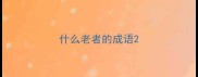 什么老者的成语