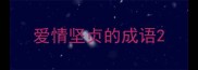 爱情坚贞的成语