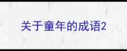 关于童年的成语