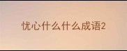 忧心什么什么成语