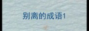 别离的成语