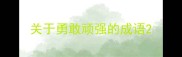 关于勇敢顽强的成语