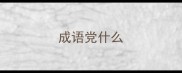 成语党什么
