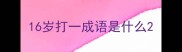 16岁打一成语是什么