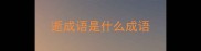 逝成语是什么成语