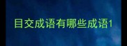 目交成语有哪些成语