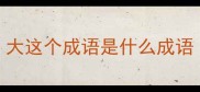 大这个成语是什么成语