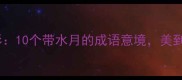 水月共影10个带水月的成语意境美到心醉