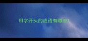 用字开头的成语有哪些