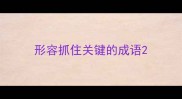 形容抓住关键的成语
