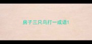 房子三只鸟打一成语